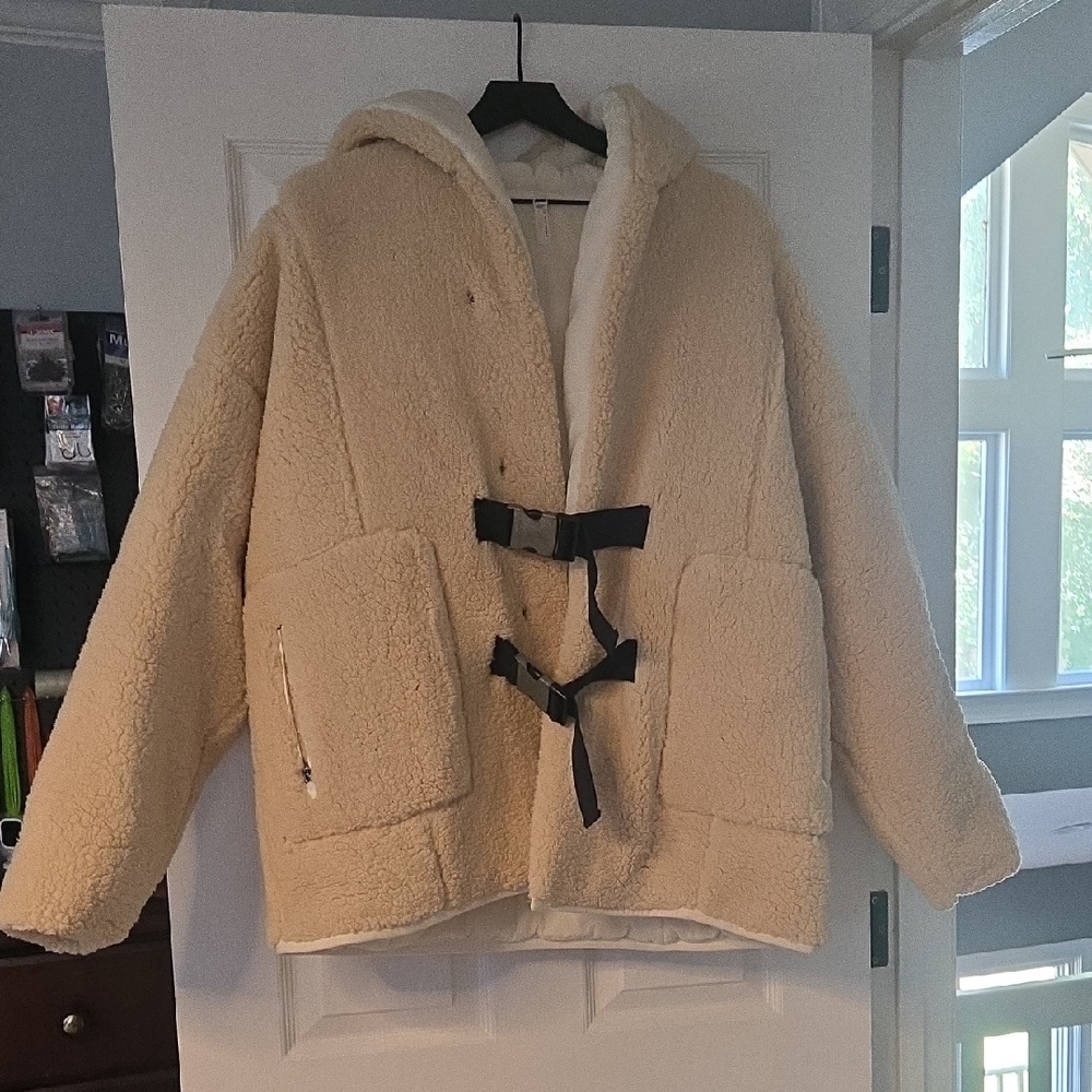 FP Movement by Free People Cream Teddy Jacket